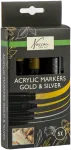 Nassau - Acrylic Paint Markers Gold & Sliver, 5 pcs (AR017005)