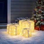 Ap&scaron;viesta Kalėdinė Dovana 3 vnt. 64 LED &Scaron;ilta balta