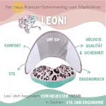 Edwekin&reg; Premium plaukimo ratas kūdikiams Leoni 2025 su Uv stogeliu (upf 50+) | T&uuml;v patikrintas | Idealus plaukimo ratas kūdikiams nuo 6 iki 36 mėnesių | Stilingas, saugus ir patogus - mieliausias plaukimo ratas vaikams
