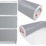 Lipni plėvelė, matinė pilka, dekoratyvinė baldų apdailos plėvelė, rulonas 10 m