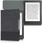 Kwmobile dėklas, suderinamas su Kobo Aura Edition 1 - drobės Ereader apsauginis dėklas - antracito juodas