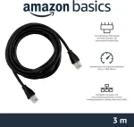 Ethernet Cat 6 kabelis Rj45, 3 m, juodas