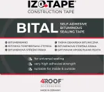 Bituminė stogo dengimo sandarinimo juosta Izotape Bital 200 mm x 10 m, juoda