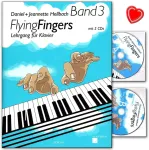 Acanthus Music Flying Fingers Band 3 - Piano School Intermediate, Daniel Hellbach, su 2 Cd ir spalvingu &scaron;irdelės formos natų segtuku
