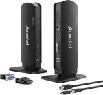 Acodot 13-in-1 2 monitorių dokas su hdmi, vga, dvi, 6x usb 3.0, gigabit ethernet, audio i&scaron;vestis/įvestis usb 3.0 doko stotis