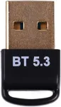 Usb bluetooth adapteris kompiuteriui, 5.3 bluetooth dongle, siųstuvas, imtuvas, usb adapteris, stabilus automatinis susiejimas, paauksuota jungtis, palaikymas windows 8.1 10 11 pc