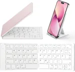 Samsers sulankstoma bluetooth klaviatūra - ne&scaron;iojama belaidė klaviatūra su stovo laikikliu, itin plona, ki&scaron;eninio dydžio, suderinama su i&scaron;maniaisiais telefonais, plan&scaron;etiniais kompiuteriais, ne&scaron;iojamaisiais kompiuteriais, Ios, Android, Windows, miela ...