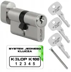 Kelop K100 35/65g cilindras su rankenėle, nikelio spalvos, vieno rakto sistema