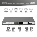 &Scaron;akotuvas Digitus 18 prievadų fast ethernet poe tinklo jungiklis 16x rj45 poe + 2x combo rj45/sfp - 250w poe biudžetas - 19 colių - 10/100 mbps