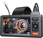 Endoskopinė kamera su ap&scaron;vietimu, Depstech 1080p dvigubo objektyvo endoskopas 5.0 colių Ips ekranas inspekcinė kamera Ip67 atspari vandeniui 5 m gyvatės kamera, pramoninė endoskopinė vamzdžio kamera