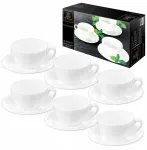 Arbatinis puodelis su lėk&scaron;tele Wilmax Fine porcelain, 250 ml, 15 cm, balta porcelianas, puikiai tinka dovanai