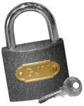 Ketaus spyna pilkos spalvos 3 raktai 60 mm užraktas
