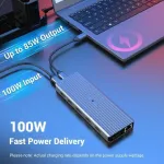 Usb-c 11-in-1 Dokų Stotelė su 2x 4k@60hz Hdmi, 100w Pd