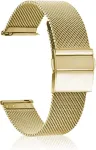Laikrodis Ceiband apyrankė 22 mm 20 mm nerūdijančio plieno tinklelio laikrodžių dirželiams, metalinis pakaitinis dirželis su greitu atsegimu, tinkamas vyrams ir moterims - auksinė