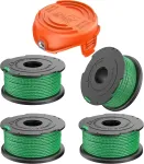 Black & Decker Xijiang Gh3000 žoliapjovės ritė, 4 x Sf-080 atsarginės ritės ir 1 x ritės dangtelis, skirtas Juodas & Decker Gh3000 Gl8033 Gl8033-qs Gl9035 žoliapjovei