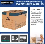 Bankers Box Smoothmove itin tvirtos dvigubai sustiprintos gofruoto kartono dėžės su ne&scaron;imo rankenomis, greitas surinkimas be lipnios juostos, 127 litrai, 45,5 x 60,5 x 45,5 cm, 5 vnt.