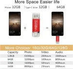 Leizhan 32gb Usb 3.0/type-c atmintinė, raudona