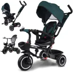 Triratukas su stogeliu Tiny Bike 3in1, žalias
