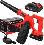 Akumuliatorinis pūstuvas lapams OPEX, sniegui ir dulkėms, 150 W, 21 V, su krep&scaron;iu