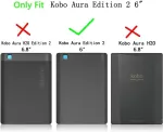 Kepuch dėklas, skirtas Kobo Aura Edition 2 - Folio Premium Pu odos dėklas, skirtas Kobo Aura Edition 2 2016 Ereader su automatiniu pažadinimu/užmigdymu - Juodas