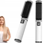 Belaidės plaukų tiesinimo žnyplės 2in1 mini &scaron;epetys 140&deg;c-200&deg;c