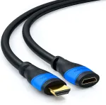 Deleycon Mk1111 Hdmi ilginamasis kabelis 1m - suderinamas su Hdmi 2.0a/b/1.4a - Uhd 4k Hdr 3d 1080p 2160p Arc - juodas-mėlynas