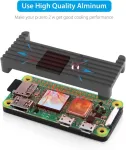 Geeekpi Raspberry Pi Zero 2 W dėklo rinkinys su Raspberry Pi Zero 2 W aliuminio pasyvaus au&scaron;inimo dėklu, Qc3.0 greito įkrovimo maitinimo &scaron;altiniu, radiatoriumi, 20 kontaktų Gpio jungtimi, 4 prievadų Usb &scaron;akotuvas, įjungimo/i&scaron;jungimo jungiklio kabelis ...