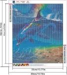 Dcidbei 3d ai deimantinė tapyba delfinas 40 x 50 cm siuvinėjimo paveikslai suaugusiems delfinų tapyba pagal skaičius delfinų deimantinė tapyba delfinai deimantinė tapyba suaugusiems peizažai