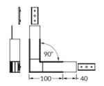 LED juostos profilio VARIO30-02 kampinis sujungimas 90 laipsnių, baltas