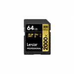 Atminties kortelė Lexar Professional 2000x UHS-II SDXC, 64 GB, 10 klasė, U3, V90, 260 MB/s, 300 MB/s