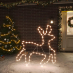 Kalėdinė dekoracija elnias su 72 &scaron;iltomis LED, 57x55x4,5cm