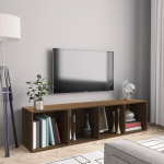 TV staliukas Knygų/televizoriaus spintelė, ruda, 143x30x36cm, mediena