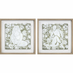 Plakatas Paveikslas DKD Home Decor Gėlės (42 x 3 x 42 cm) (2 vnt.)