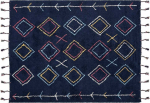 Beliani Lumarko Medvilnė kilimas 160 x 230 cm juoda CORUM!