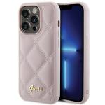 Dėklas GUESS GUHCP15XPSQSQSP IPHONE 15 PRO MAX 6.7 "Rožinis/Rožinis HARDCASE QUILTED METAL LOGO
