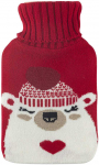 Hot water bottle in a sweater cover, 1 liter, dec. bear