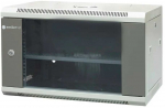 EMITERNET Atskira pakabinama spintelė 19" 6U, skardos/stiklo durys, 600&times;450&times;370mm plotis/gylis/auk&scaron;tis EM/AP6406
