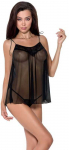 Passion Woman Chemise Passion Melania Chemise S/M Juodas - Elegant Lingerie Set with Thong