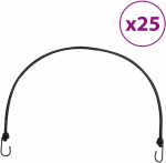 Bungee virvelės su juostelėmis ir kabliukais, 25vnt., 100cm