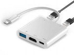 Avernus USB &Scaron;akotuvas Hub 5in1 Type-C / USB3.0 / HDMI 4k / PD / USB2.0