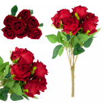 Dirbtinių rožių puok&scaron;tė, 7 vnt., raudona