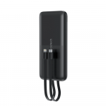 Powerbank Choetech B654 10000mAh 22.5W USB-A / USB-C / micro USB su built-in USB-C / Lightning kabelis - Juodos spalvos