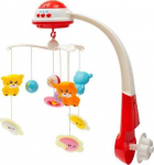 Karuselė vir&scaron; lovelės su &scaron;viesos projektoriumi Baby Mix raudona