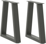 Kavos staliuko kojelės, V formos, 2 vnt., antracito spalvos, 38x(42-43,3) cm, plienas