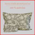100 proc. medvilnės patalynės komplektas - Antklodės užvalkalas 200x200 cm. + pagalvės užvalkalai 50x70 cm. (2 vnt.)