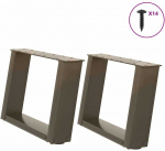 Kavos staliuko kojelės, U formos, 2 vnt., natūralus plienas, 50x(30-31) cm, plienas