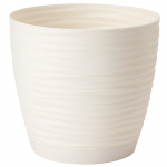 FORM PLASTIC Gėlių vazonas SAHARA su padėklu, 23 cm, kreminės spalvos