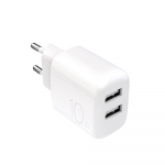 Puro PROLITE 10W 2x USB-A laidinis įkroviklis - baltos spalvos