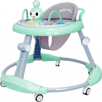 6in1 Ergonominė Vaik&scaron;tynė kūdikiui su muzikiniu pultu, reguliuojamu auk&scaron;čiu ir 360&deg; tyliais ratukais Tavalax