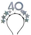 Party Deco Plaukų juosta su žvaigždėmis 40 metų